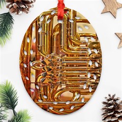 Tuba Valves Pipe Shiny Instrument Music Ornament (oval Filigree) by Nexatart