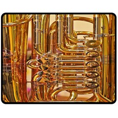 Tuba Valves Pipe Shiny Instrument Music Double Sided Fleece Blanket (medium)  by Nexatart