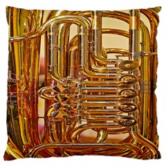 Tuba Valves Pipe Shiny Instrument Music Standard Flano Cushion Case (two Sides) by Nexatart