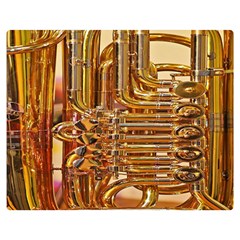 Tuba Valves Pipe Shiny Instrument Music Double Sided Flano Blanket (medium)  by Nexatart