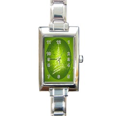 Vector Chirstmas Tree Design Rectangle Italian Charm Watch