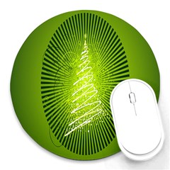 Vector Chirstmas Tree Design Round Mousepads