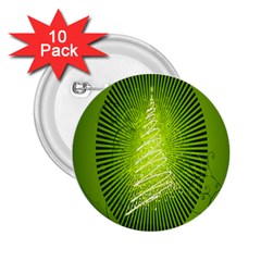 Vector Chirstmas Tree Design 2.25  Buttons (10 pack) 