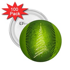 Vector Chirstmas Tree Design 2.25  Buttons (100 pack) 