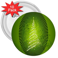 Vector Chirstmas Tree Design 3  Buttons (10 pack) 