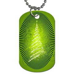 Vector Chirstmas Tree Design Dog Tag (One Side)