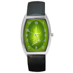 Vector Chirstmas Tree Design Barrel Style Metal Watch