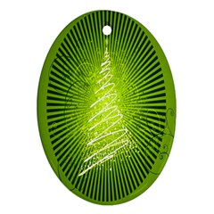 Vector Chirstmas Tree Design Oval Ornament (Two Sides)