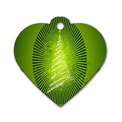 Vector Chirstmas Tree Design Dog Tag Heart (One Side)