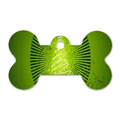 Vector Chirstmas Tree Design Dog Tag Bone (One Side)