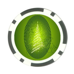 Vector Chirstmas Tree Design Poker Chip Card Guard by Nexatart