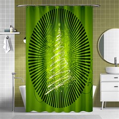 Vector Chirstmas Tree Design Shower Curtain 48  x 72  (Small) 