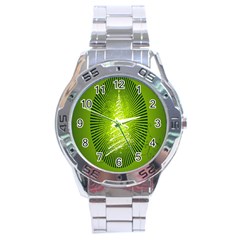 Vector Chirstmas Tree Design Stainless Steel Analogue Watch