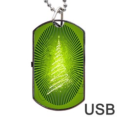 Vector Chirstmas Tree Design Dog Tag USB Flash (One Side)