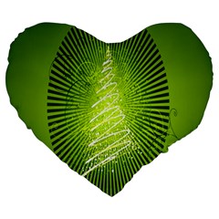 Vector Chirstmas Tree Design Large 19  Premium Heart Shape Cushions