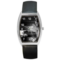 Urban Scene Street Road Busy Cars Barrel Style Metal Watch by Nexatart