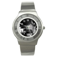 Urban Scene Street Road Busy Cars Stainless Steel Watch by Nexatart