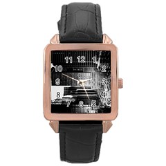 Urban Scene Street Road Busy Cars Rose Gold Leather Watch  by Nexatart