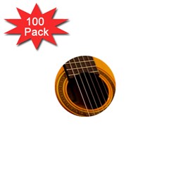 Vintage Guitar Acustic 1  Mini Buttons (100 Pack)  by Nexatart