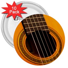 Vintage Guitar Acustic 3  Buttons (10 Pack)  by Nexatart