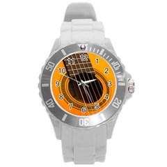 Vintage Guitar Acustic Round Plastic Sport Watch (l) by Nexatart