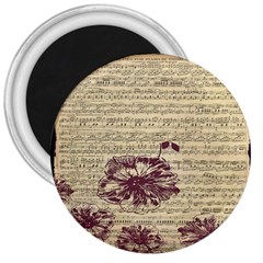 Vintage Music Sheet Song Musical 3  Magnets by Nexatart