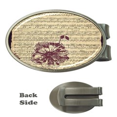 Vintage Music Sheet Song Musical Money Clips (oval)  by Nexatart