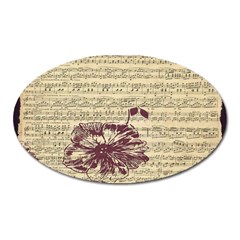 Vintage Music Sheet Song Musical Oval Magnet by Nexatart