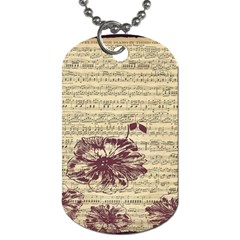 Vintage Music Sheet Song Musical Dog Tag (one Side) by Nexatart