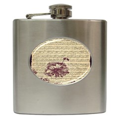 Vintage Music Sheet Song Musical Hip Flask (6 Oz) by Nexatart