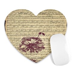 Vintage Music Sheet Song Musical Heart Mousepads by Nexatart