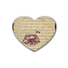 Vintage Music Sheet Song Musical Heart Coaster (4 Pack)  by Nexatart