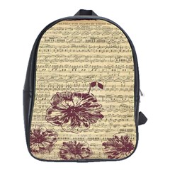 Vintage Music Sheet Song Musical School Bags(large)  by Nexatart