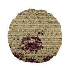 Vintage Music Sheet Song Musical Standard 15  Premium Round Cushions by Nexatart