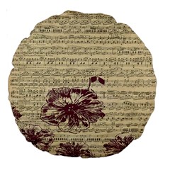 Vintage Music Sheet Song Musical Large 18  Premium Round Cushions by Nexatart