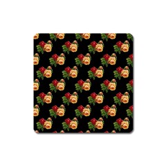 Vintage Roses Wallpaper Pattern Square Magnet