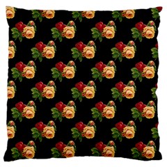 Vintage Roses Wallpaper Pattern Large Flano Cushion Case (one Side) by Nexatart