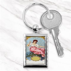 Vintage Art Collage Lady Fabrics Key Chains (rectangle)  by Nexatart