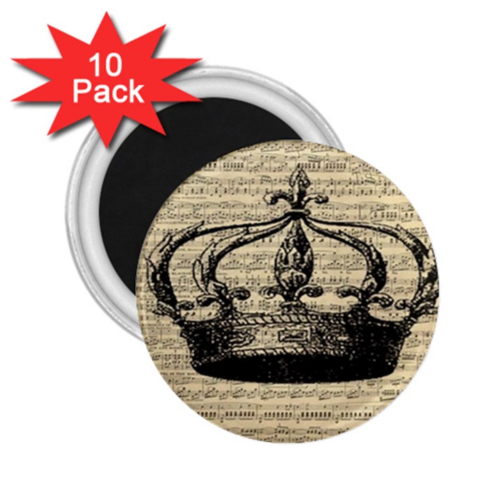 Vintage Music Sheet Crown Song 2.25  Magnets (10 pack) 