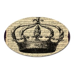 Vintage Music Sheet Crown Song Oval Magnet by Nexatart