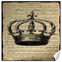 Vintage Music Sheet Crown Song Canvas 20  X 20   by Nexatart