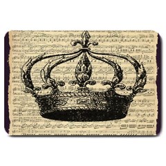 Vintage Music Sheet Crown Song Large Doormat  by Nexatart