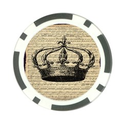 Vintage Music Sheet Crown Song Poker Chip Card Guard by Nexatart