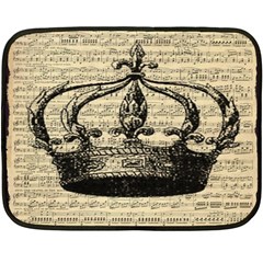 Vintage Music Sheet Crown Song Double Sided Fleece Blanket (mini)  by Nexatart