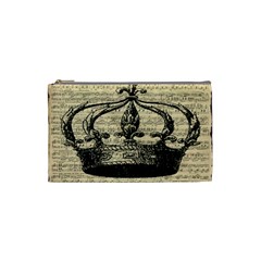 Vintage Music Sheet Crown Song Cosmetic Bag (small)  by Nexatart