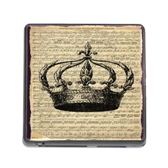 Vintage Music Sheet Crown Song Memory Card Reader (square) by Nexatart