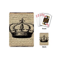 Vintage Music Sheet Crown Song Playing Cards (mini)  by Nexatart