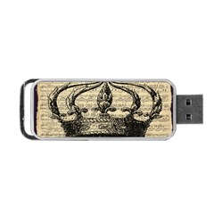 Vintage Music Sheet Crown Song Portable Usb Flash (one Side) by Nexatart