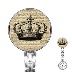 Vintage Music Sheet Crown Song Stainless Steel Nurses Watch by Nexatart