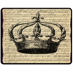 Vintage Music Sheet Crown Song Double Sided Fleece Blanket (medium)  by Nexatart